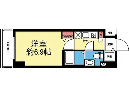 ガラ・シティ横浜西口(1K/10階)の間取り写真