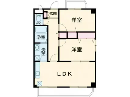 スーリールI番館(2LDK/6階)の間取り写真