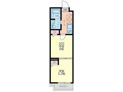 シュバルブラン(2K/2階)の間取り写真