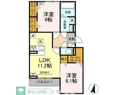 ルヴィータ森末(2LDK/1階)の間取り写真