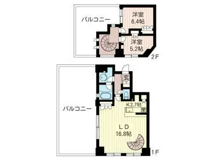 エスティメゾン北新宿(2LDK/9階)の間取り写真