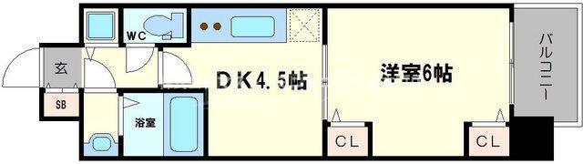 グランカリテ日本橋II(1DK/8階)の間取り写真