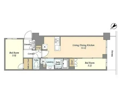グランカーサ瑞江(2LDK/4階)の間取り写真