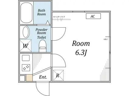 シアターハウス赤羽(1K/2階)の間取り写真
