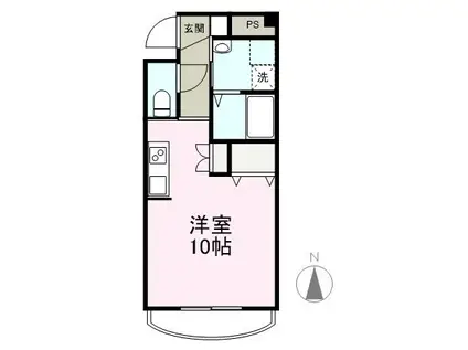 ベルメゾン北斗(ワンルーム/1階)の間取り写真