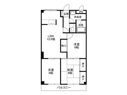 レジデンス守山(3LDK/3階)の間取り写真