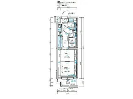 メインステージ成増II(2K/1階)の間取り写真