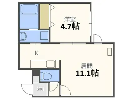 EIGHTER(1LDK/1階)の間取り写真