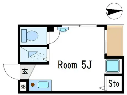 小林ビル(ワンルーム/2階)の間取り写真