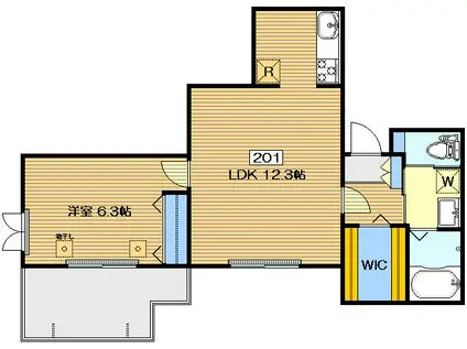 フラット久が原(1LDK/2階)の間取り写真