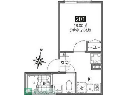 ブリーズTAGARA(1K/3階)の間取り写真