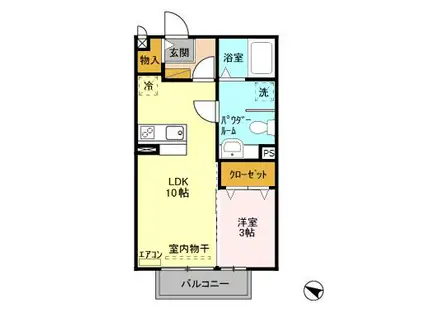 マツ―ジュ平台(1LDK/2階)の間取り写真