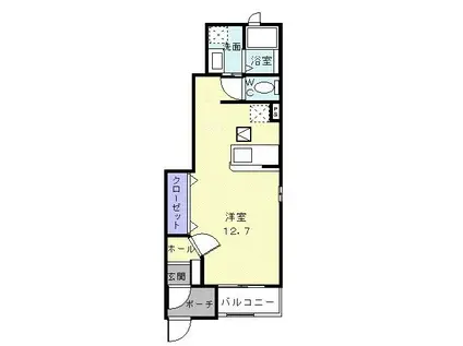 名鉄三河線 吉浜駅(愛知) 徒歩8分 2階建 築20年(ワンルーム/1階)の間取り写真