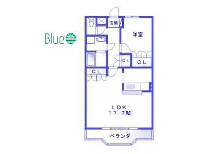 アンベリール・K・湘南(1LDK/1階)の間取り写真