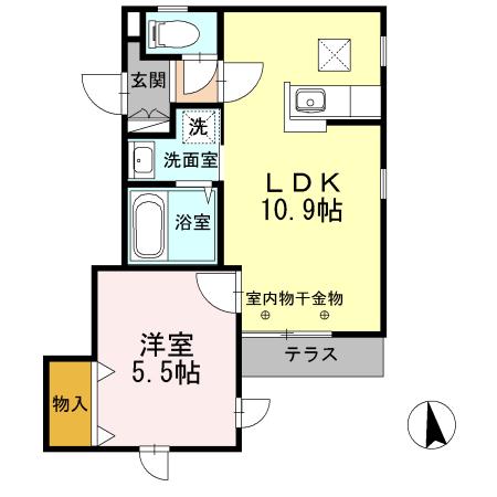 HALE WALEA(1LDK/1階)の間取り写真