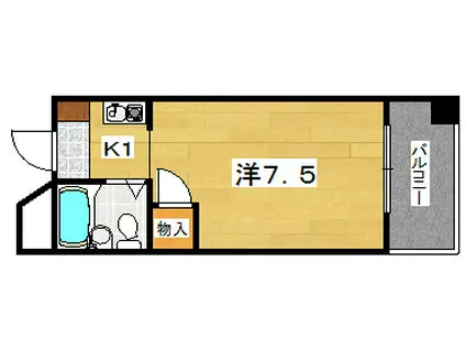 第2西浦ハイツ(1K/3階)の間取り写真