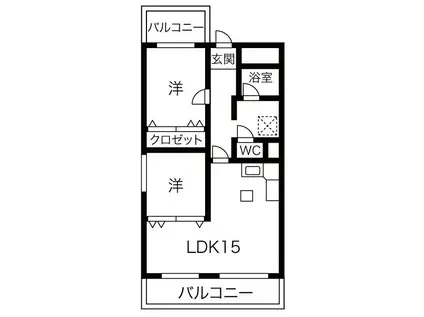 グランプリシード(2LDK/5階)の間取り写真