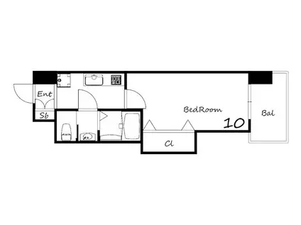 LUXE新大阪イーストII(1K/9階)の間取り写真