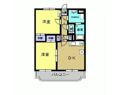 エクセルビュー東坂元(2DK/2階)の間取り写真