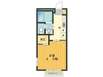 エムズコートB(1K/1階)の間取り写真