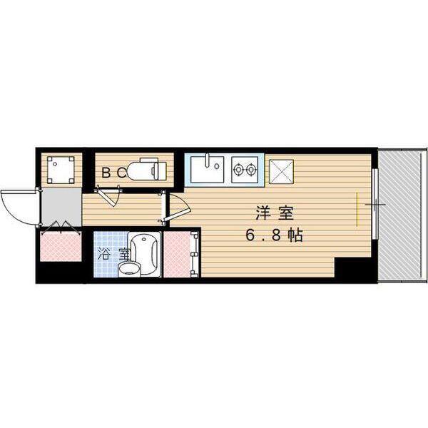 RIDGE堀田(ワンルーム/9階)の間取り写真