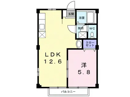 ファミールコートIII(1LDK/2階)の間取り写真