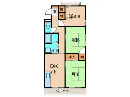 平成ハイツ(3DK/3階)の間取り写真