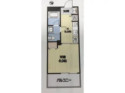 六本木一丁目 タワーマンション(1K/5階)の間取り写真