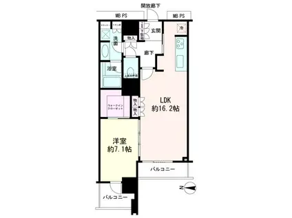 グランドミッドタワーズ大宮フォレストタワ(1LDK/20階)の間取り写真