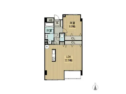 コンフォートEXE連坊ステーション(1LDK/8階)の間取り写真