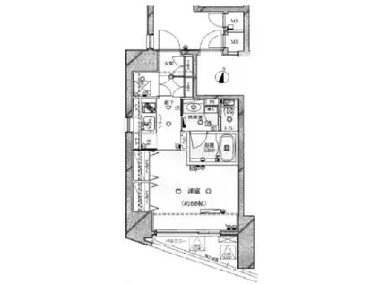 ライジングプレイス秋葉原(1K/4階)の間取り写真