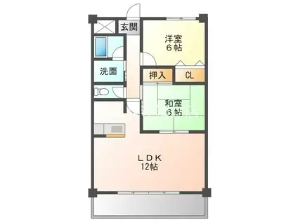 ステーシア雅II(2LDK/4階)の間取り写真