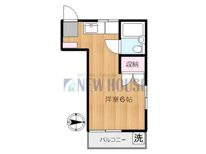 ハイム中野(ワンルーム/2階)の間取り写真