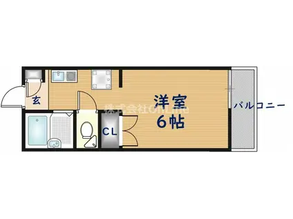 メゾン クリサンテーム(1K/1階)の間取り写真