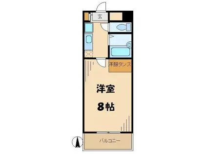 フェンテ多摩(1K/4階)の間取り写真