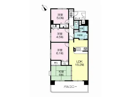 ネオハイツ姫路手柄公園(4LDK/5階)の間取り写真