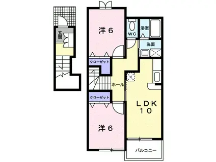 ノース・グローブII(2LDK/2階)の間取り写真