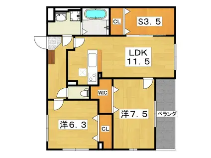 イーストI(2SDK/1階)の間取り写真