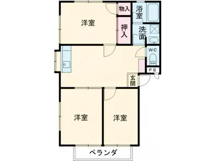 レジデンス赤坂 B棟(3DK/1階)の間取り写真