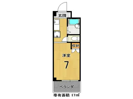井上マンション(1K/3階)の間取り写真