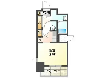 S-RESIDENCE四日市駅前COULEUR(1K/6階)の間取り写真