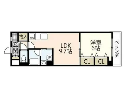 NSRVIII(1LDK/4階)の間取り写真