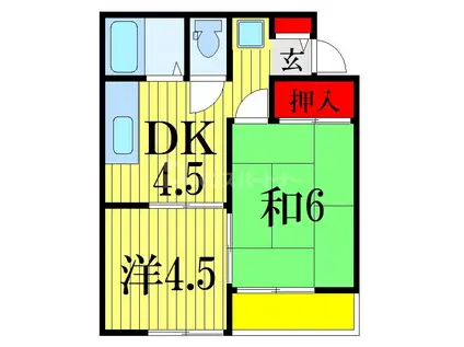 コーポ千歳(2DK/2階)の間取り写真