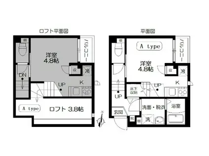 クラリスメゾン(1SK/2階)の間取り写真