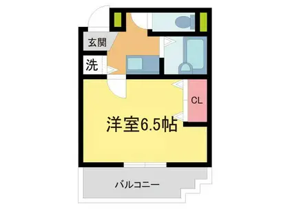 ライブリー宝塚(1K/2階)の間取り写真