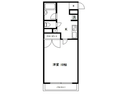 ル・クレソン・ヴェール(1K/2階)の間取り写真