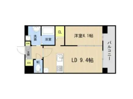 フェリス小笹(1LDK/8階)の間取り写真