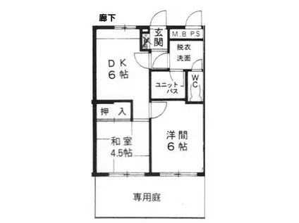 サンコート塚口(2DK/1階)の間取り写真