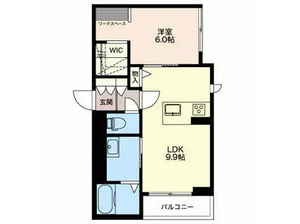 シャーメゾンルフレ笹口 203(1LDK/2階)の間取り写真