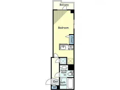 トーシンフェニックス下目黒(ワンルーム/12階)の間取り写真